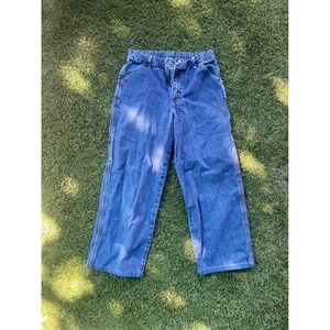 AMF Carpenter Jeans Adjustable Waist Denim Blue Kids Size 16 Regular